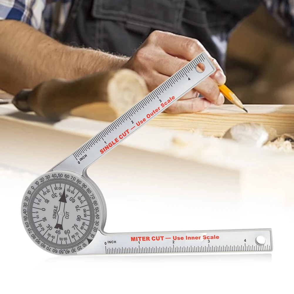 Gehrung ssäge Winkelmesser mit Bleistift Holz bearbeitung Schneid position ierer hochpräzise Winkelmesser Winkelmesser für Tischler Klempner