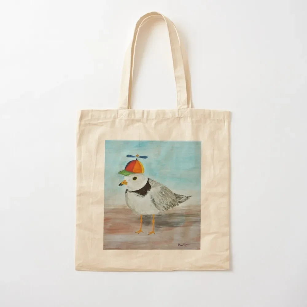 

Birds with Hats: Propeller Piping Plover Tote Bag Shopping bags Canvas stote bag tote bags aesthetic