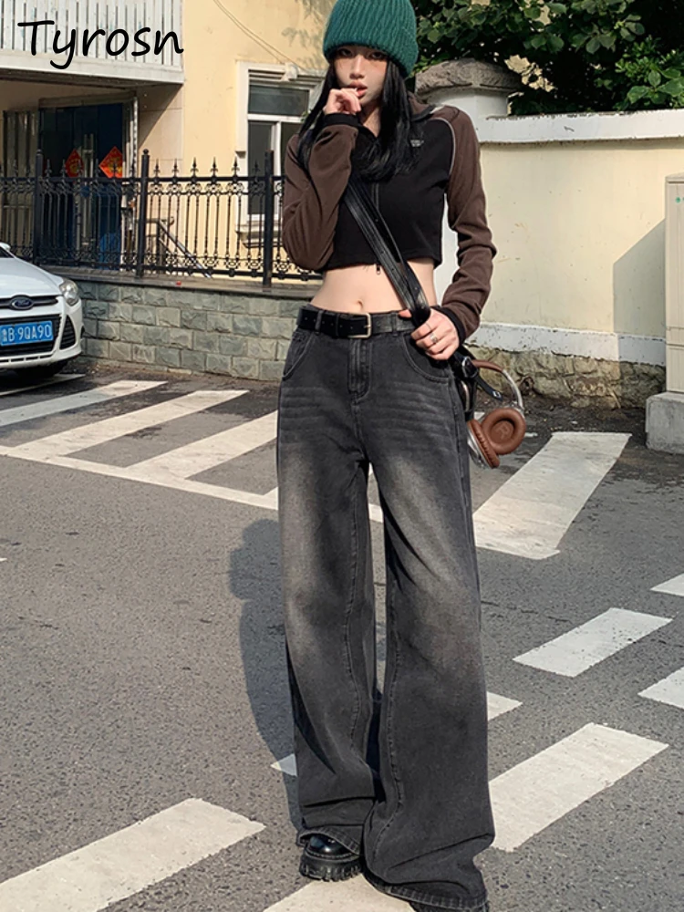 

Women Jeans Loose Versatile Shopper American Style Wide Leg Hip Hop Streetwear Spring High Waist Handsome Harajuku Vintage Chill