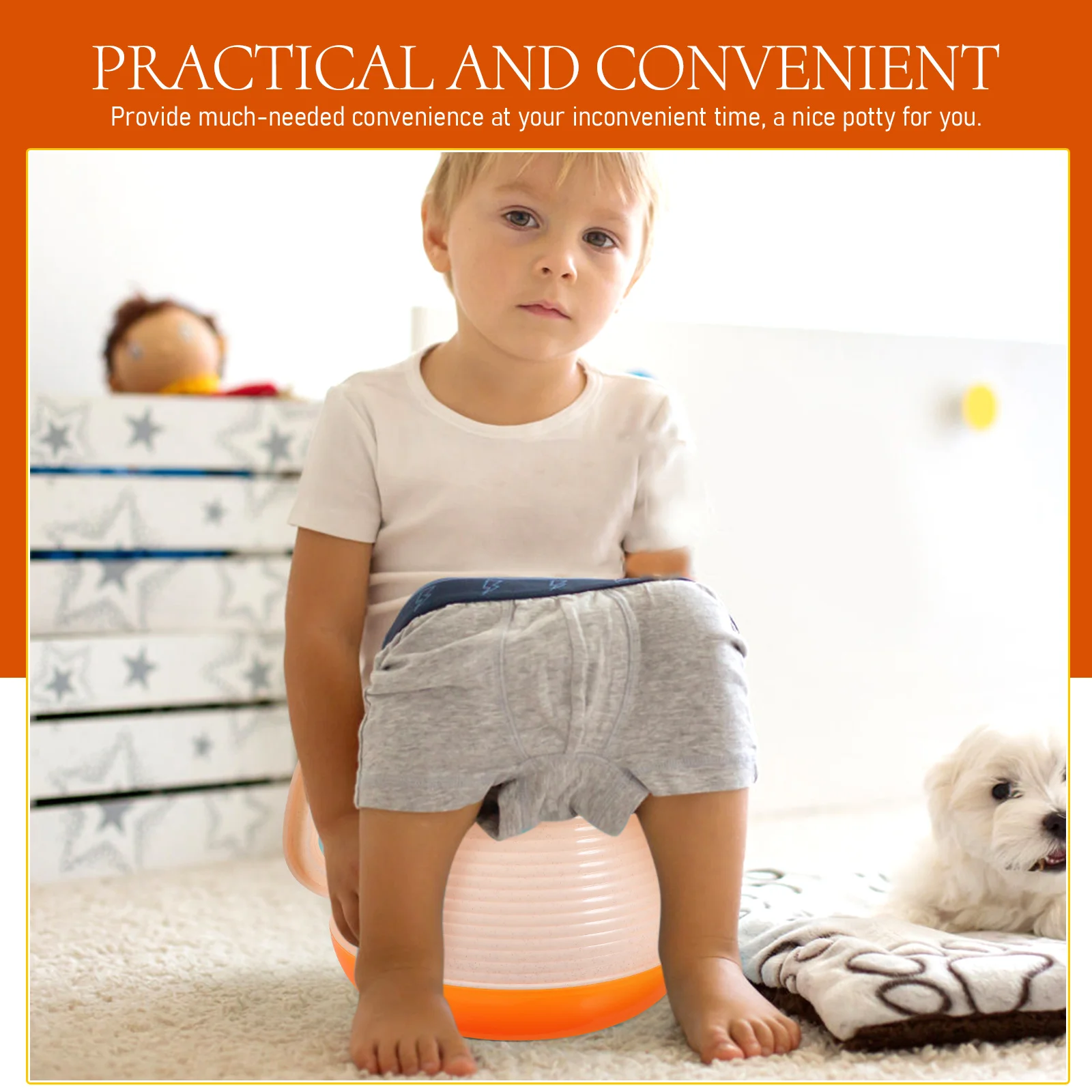 

Children Potty Portable Bedside Urinal With Lid Heavy-Duty Pp Non-Skid Chamber Pot For Kids Elderly Home Camping Night Use