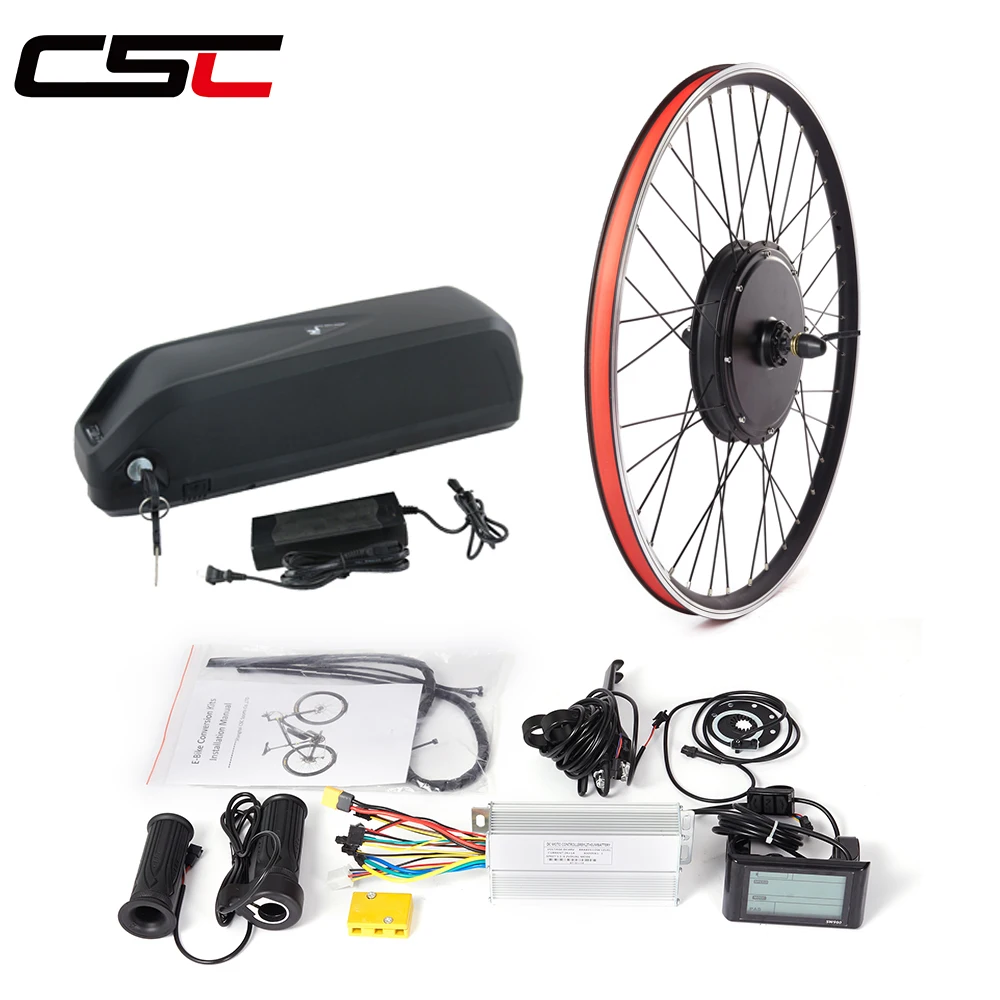 CSC eBIKE Kit de Conversion 48V 1000W 1500W e-bike avant arrière 36V 250W 350W 500W Kit moteur de moyeu de roue de vélo électrique 20-29in