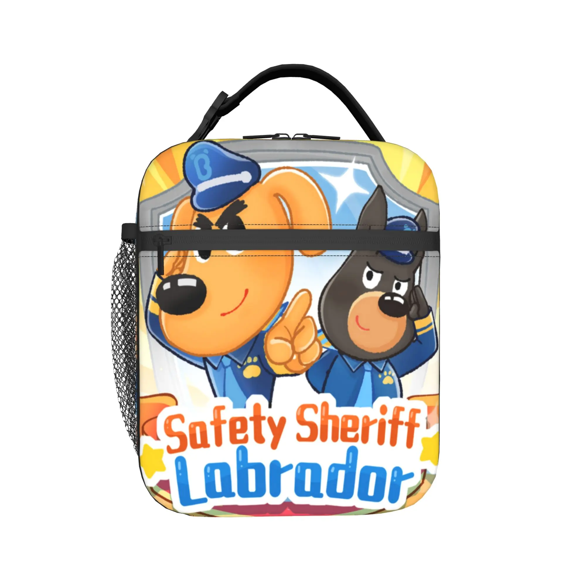 Bolsas de almuerzo aisladas Safety Sheriff Labrador para hombres y mujeres, caja de almacenamiento de alimentos, caja térmica a prueba de fugas, caja Bento para