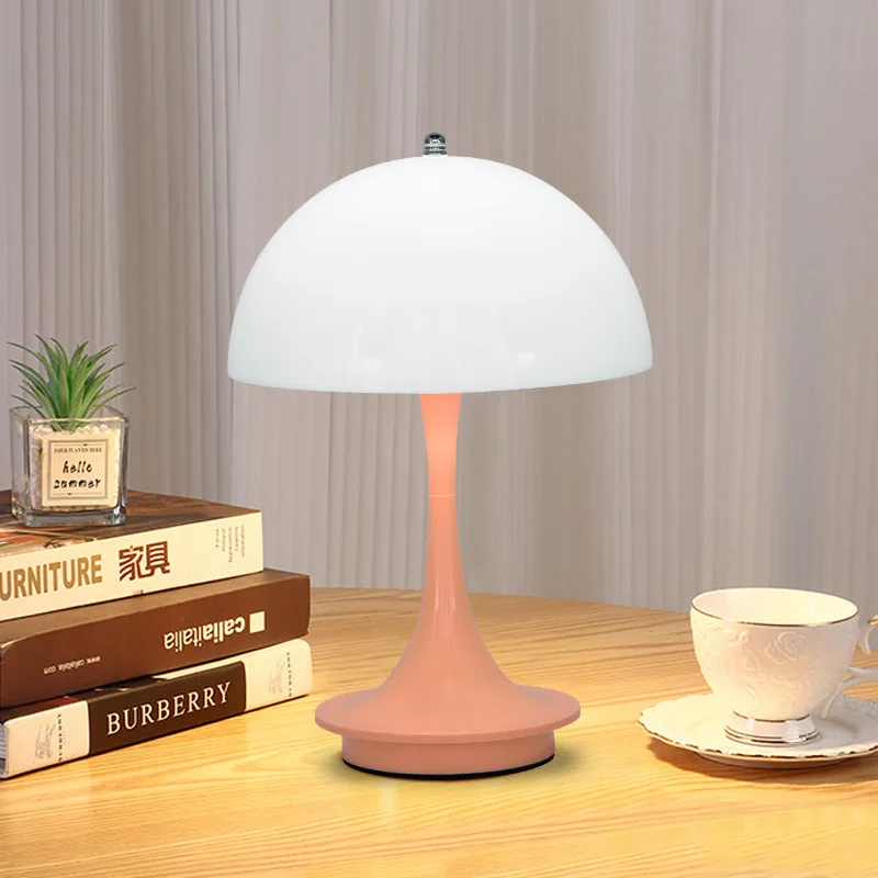 Imagem -02 - Cogumelo Led Table Lamp Portátil Pequeno Escurecimento Carregamento Usb Quarto Cabeceira Decorativo Luz Noturna Simples Moderno Cores