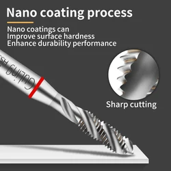 GULING HSSE Red Ring JIS Standard Spiral Fluted Tap UNC UNF 0-90 2-56 4-40 6-32 8-32 10-24 1/4 3/8 Machine Screw Thread Taps