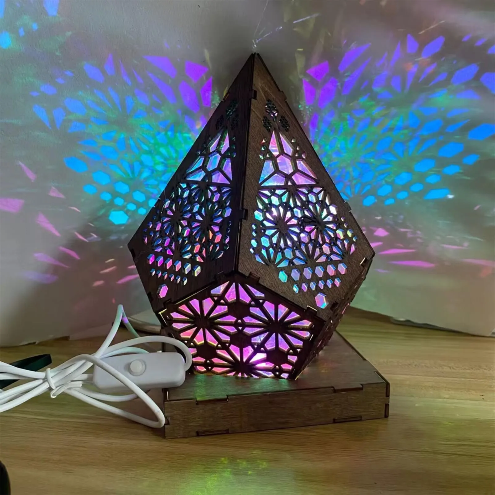 Large Floor Lamp Battery Powered Diamond Fairy Bronze Girls Night Light Night Sky Projector for Bedroom Lights for Setup