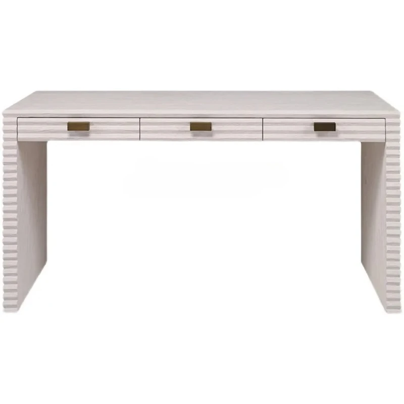 

Современный минималистичный стол, письменный стол, креативный домашний компьютерный стол цвета слоновой кости.