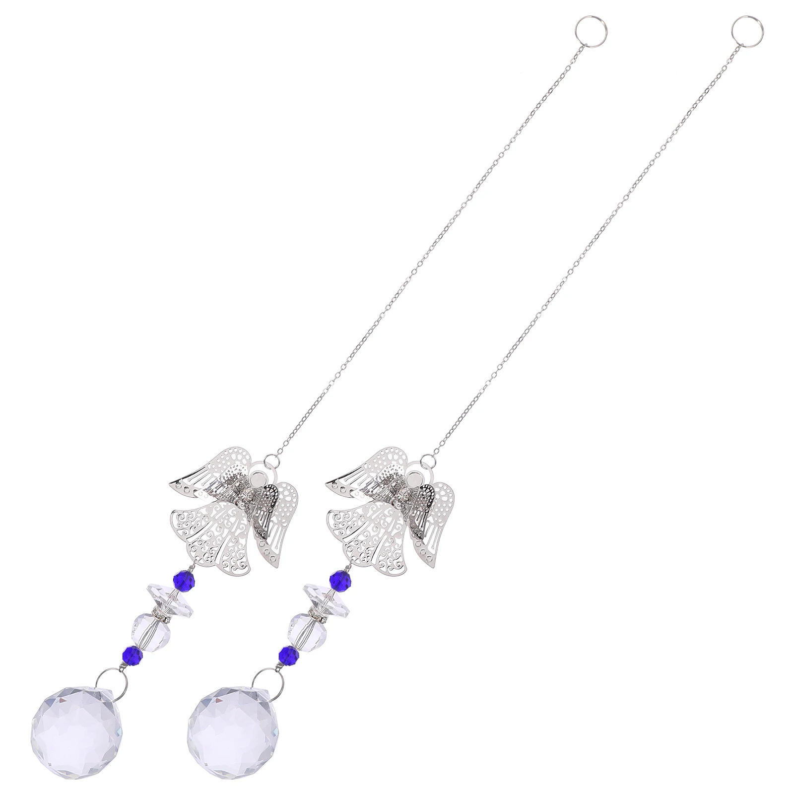 

2pcs Angel 14mm Blue Crystal Metal Ornaments for Decor Indoor Pendants Hanging Suncatcher Christmas DIY