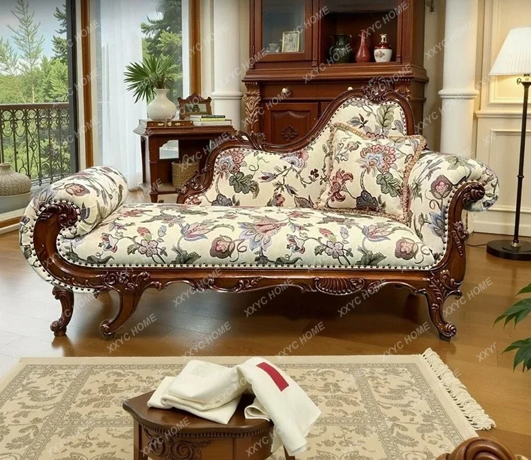 

All solid wood chaise longue, living room sofa, beauty couch, casual lounge chair