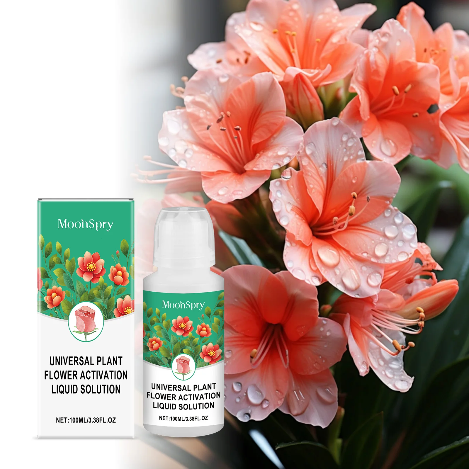 

MoonSpry Flower Activation Solution Activates the Roots of Flowers and Plants to Enhance Nutrient Absorption.
