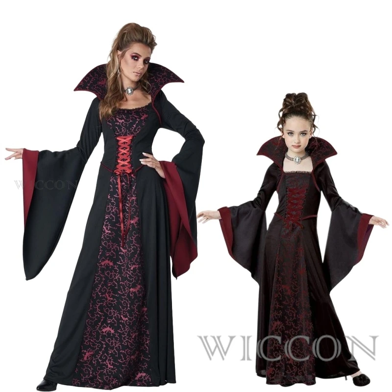 Halloween Cosplay Witch Vampire Costume for Kids Girls Disfraz Carnival Dress Up Party Mujer Children's Performance Clothing