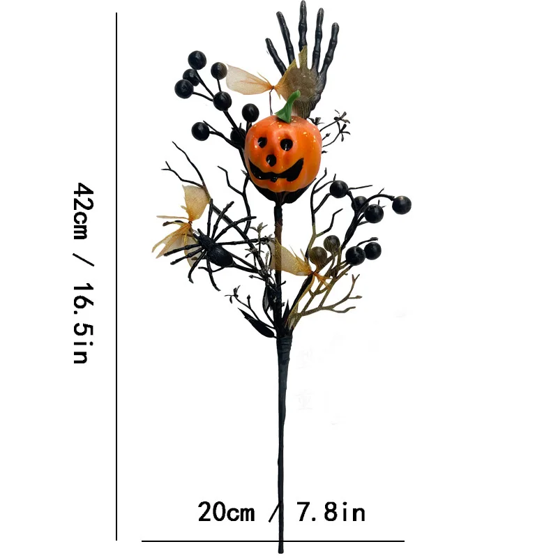 1Pcs Artificial Halloween Orange Pumpkin Simulation Flower Bouquet for Halloween Decoration DIY Crafts Holiday Home Party Decor