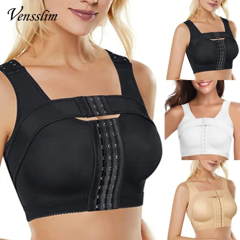 Women Corset Body Shaper Post Surgery Bra Adjustable Push Up Compression Back Support Posture Corrector Shapewear