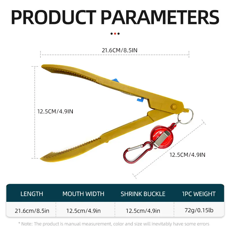 ShareShark Lure Fish Grip with Switch Multifunctional Fish Clamp with Safety Lanyard Fishing Tools