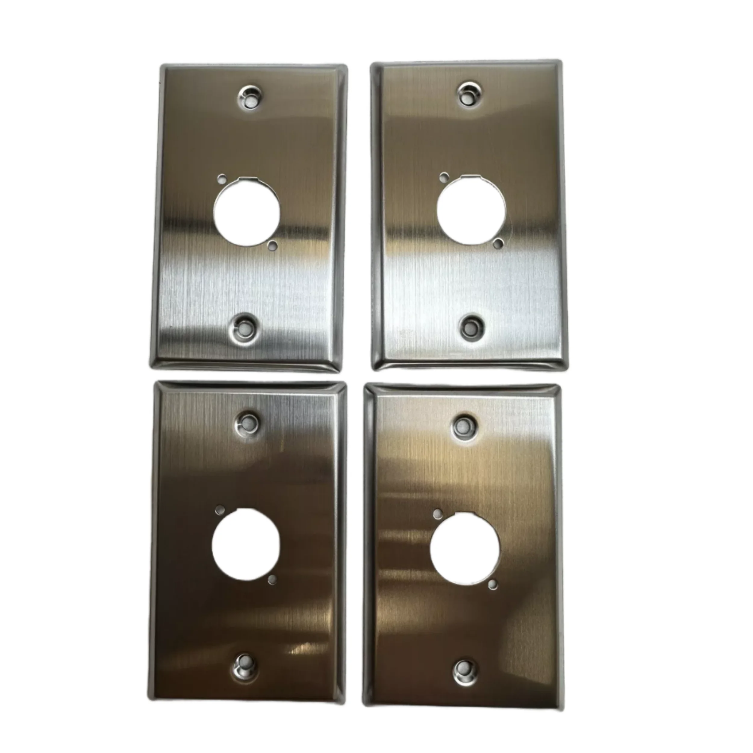 (4) Four Single Gang Blank Wall Plate One XLR Male or Female 