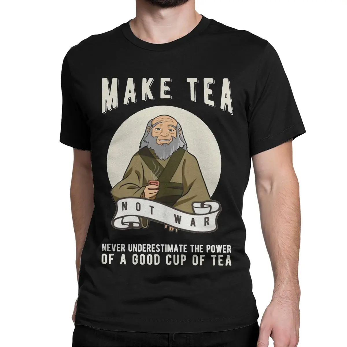 Leisure Uncle Iroh Jasmine T-Shirts for Men Women 100% Cotton T Shirts The Last Airbender Anime Tee Shirt Plus Size Clothes