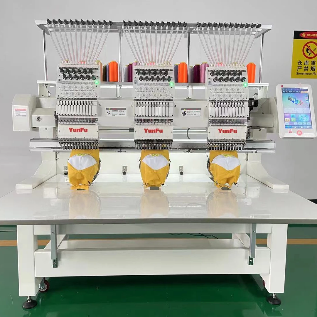 China-Made 3-Head 12 Needle Cap New Used Computerized T-Shirt Flat Embroidery Machine Dahao A15 15 Needles Commercial