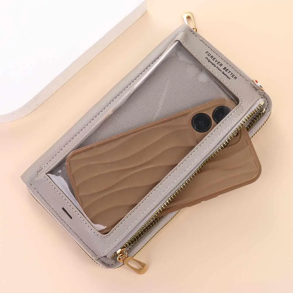 Touch Screen Large Capacity Small Square Bag Messenger Bag Card Holder Mobile Phone Bag Cell Phone Pocket Bag Female Handbag