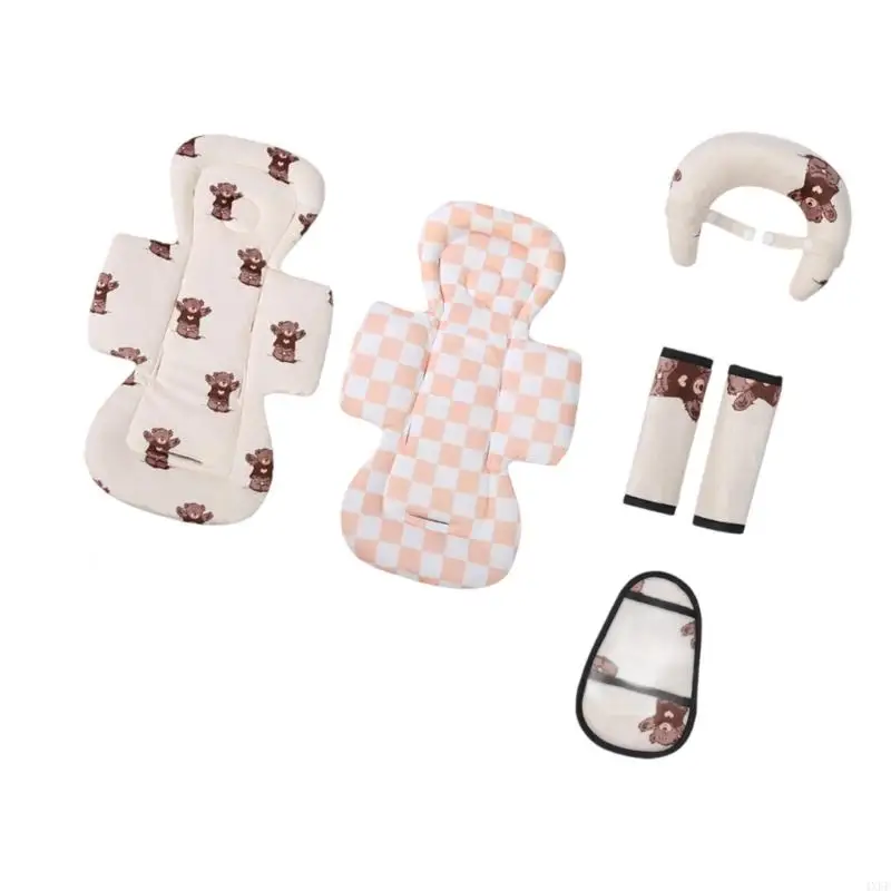 Infant Car Pad Soft Polyester Shoulder Crotch Pad For Travel Comfort