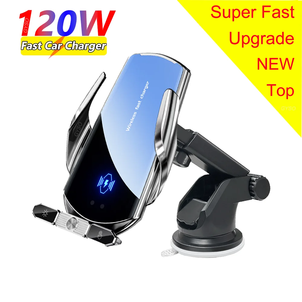 Car Phone Holder Wireless Charger For iPhone 12 13 14 15 Pro Max Sucker For Windshield Dashboard Air Vent Fast Charging Station