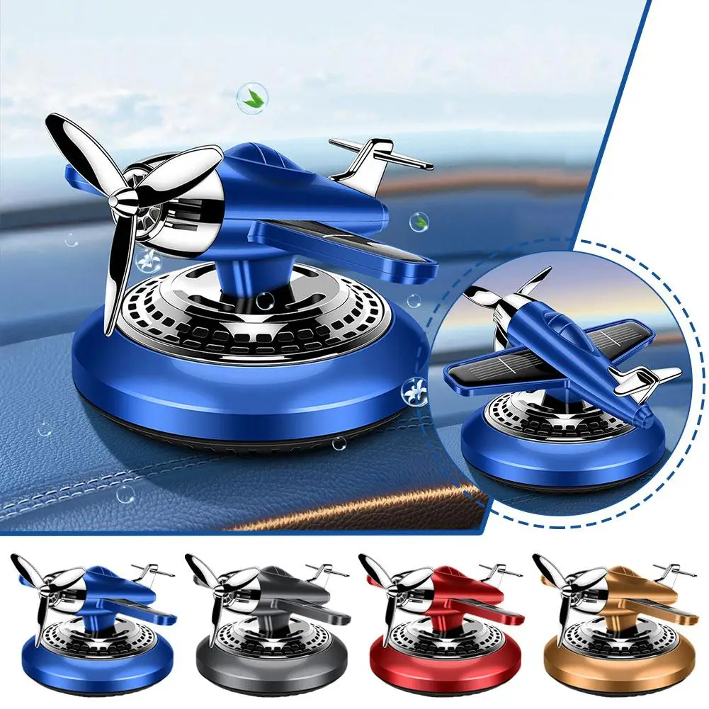 Cute Solar Powered Car Vent Air Freshener Helicopter Airplane Auto Center Console Aromatherapy Fragrance Car Interior Ornaments