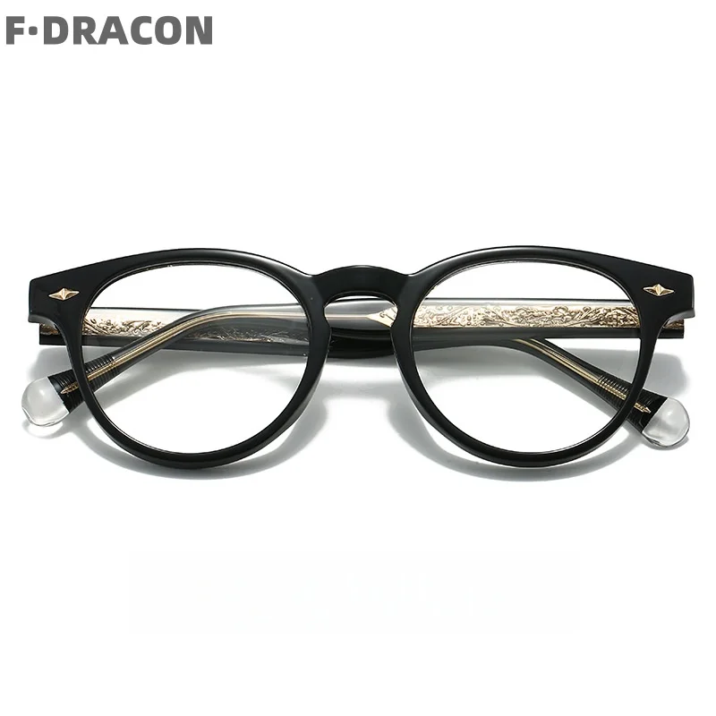 

Vintage Eyeglass Frame New Round Men's And Women's Eyeglass Frame Anti Blue Light Myopia And Hyperopia Prescription Frame 7235