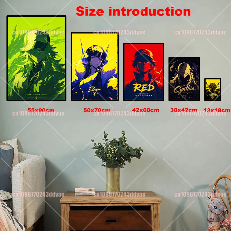 Pokemon American-style Screen Printing Trend Poster High-definition Canvas Painting Home Living Room Wall Art Children's Gift view 5