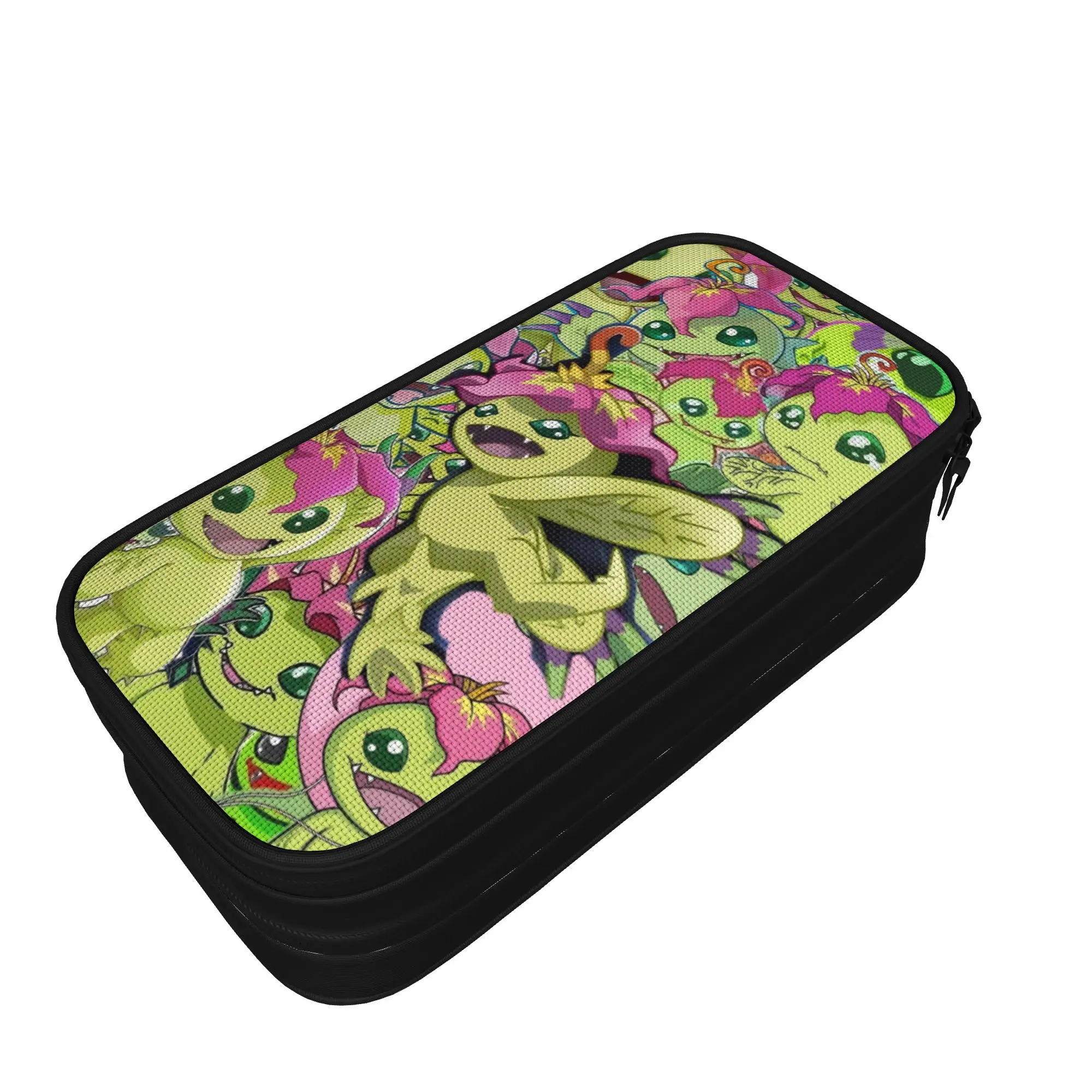 Palmon Digimons Cartoon Pencil Case Fashion   Pen Holder Bags Girl Boy Large Storage Students School Gifts Pencil Box