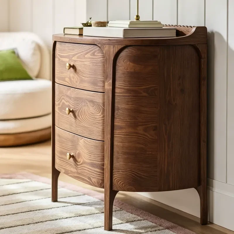 American Retro Solid Wood Chest Modern Simple Bedroom Storage Locker Drawer Cabinet Living Room Dining Side Cabinet
