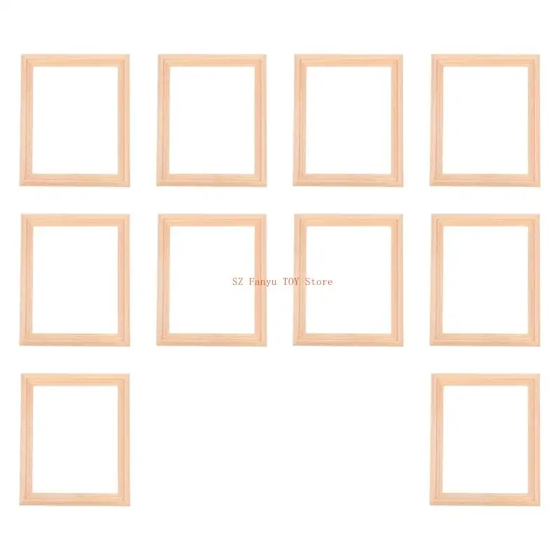 

96GC Miniature Realistic Wooden Frames for Customizable Dollhouses Decors and Craft