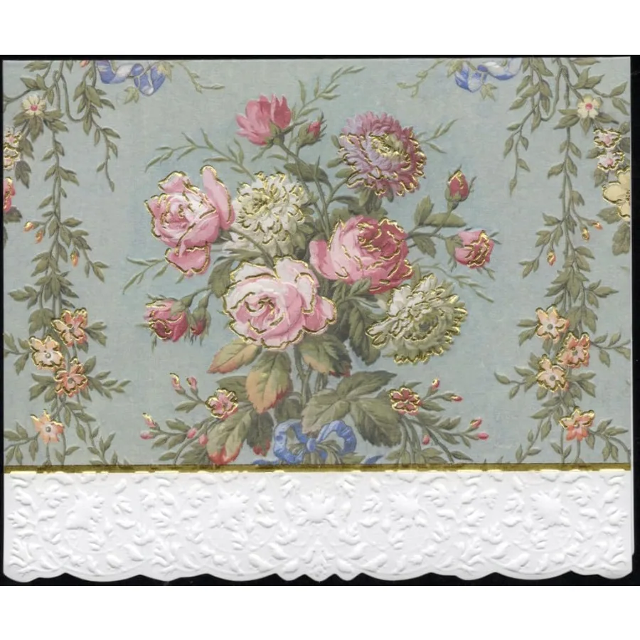 Set di 3 biglietti per appunti in scatola con portafoglio floreale da giardino con 10 biglietti da visita fustellati 4x5 in rilievo e buste abbinate in decorativo G