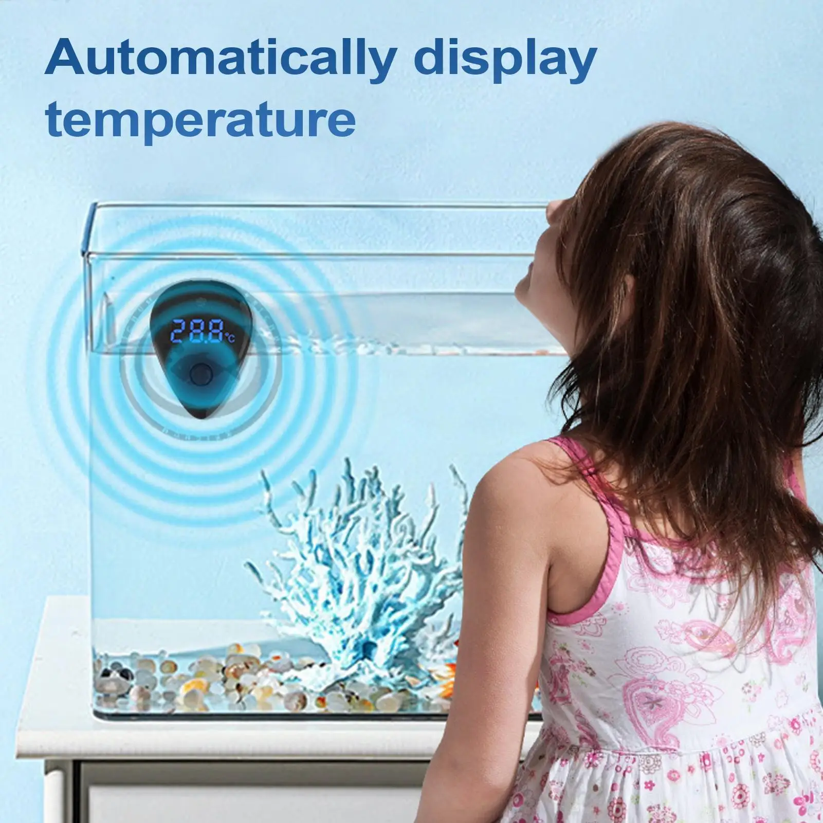 Датчик температуры в аквариуме, индикатор температуры воды, светодиодный дисплей, монитор, сенсорное управление, точный измеритель для водной черепахи, рыбы