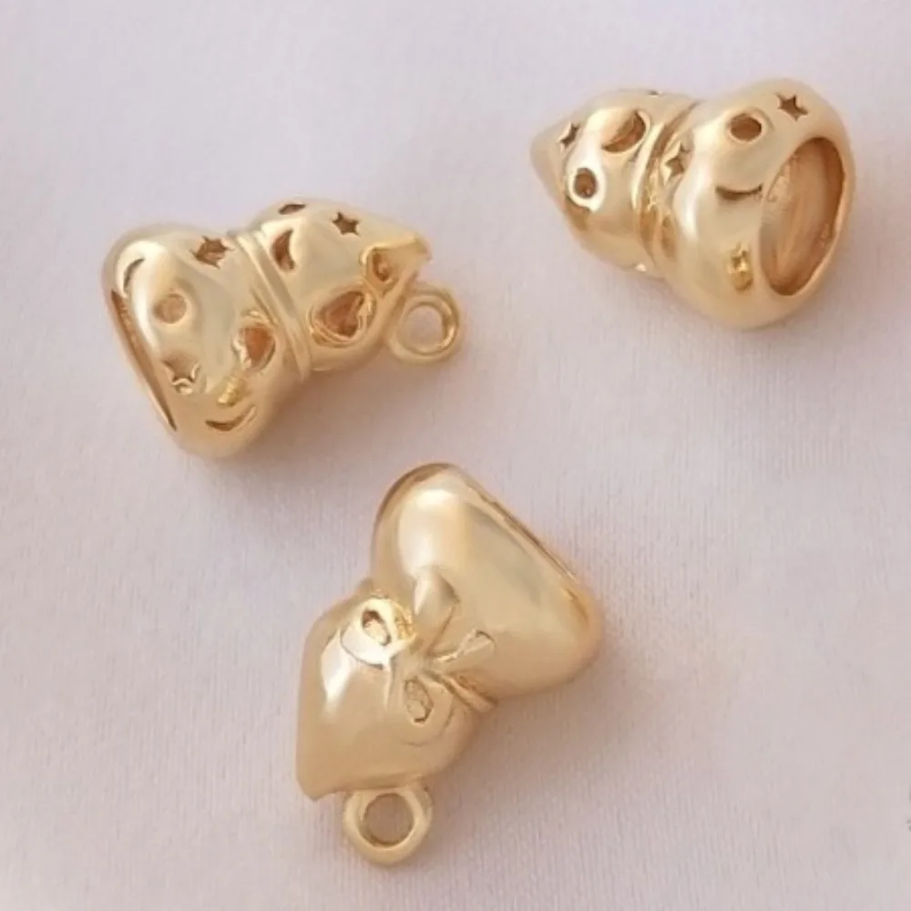 

1 шт. медные подвески 14 К золотого цвета с полой звездой и луной тыквой, кулон ручной работы, браслет «сделай сам», ожерелье, ювелирные изделия, кулон Fulu, кулон