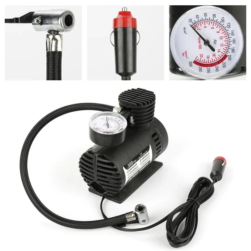 

300 PSI Digital Tire Pump Auto Air Compressor Car Tire Inflator Car Pressure Gauge For Car Bicycle Ball Rubber Dinghy TXTB1