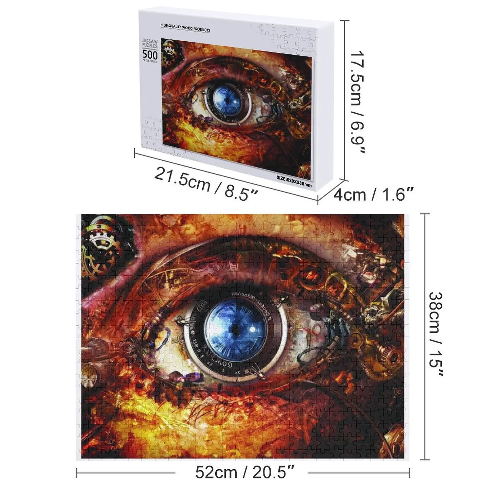 Surreal Steampunk All Seeing Eye da Fonebook Jigsaw Puzzle Regalo personalizzato Puzzle in legno personalizzato