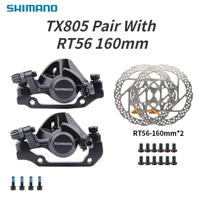 Shimano BR-M375 TX805 Mechanical Disc Brake Calipers for Acera Alivio Deore with Resin Pads M375 caliper w/n G3 HS1 RT56 Rotor