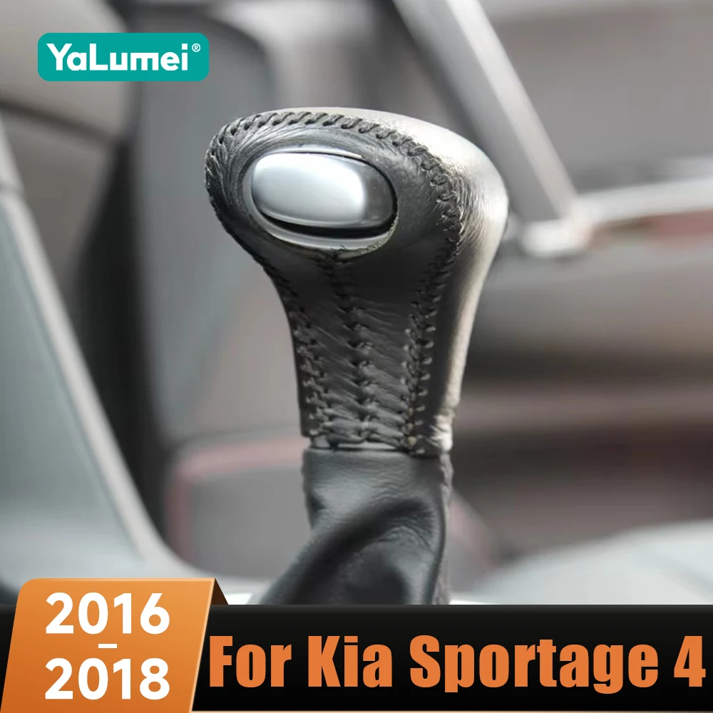 Auto Getriebe Kopf Schaltknauf Grip Griff Schutz Abdeckung Fall Trim Zubehör Für Kia Sportage 4 QL 2016 2017 2018 2019 2020 2021