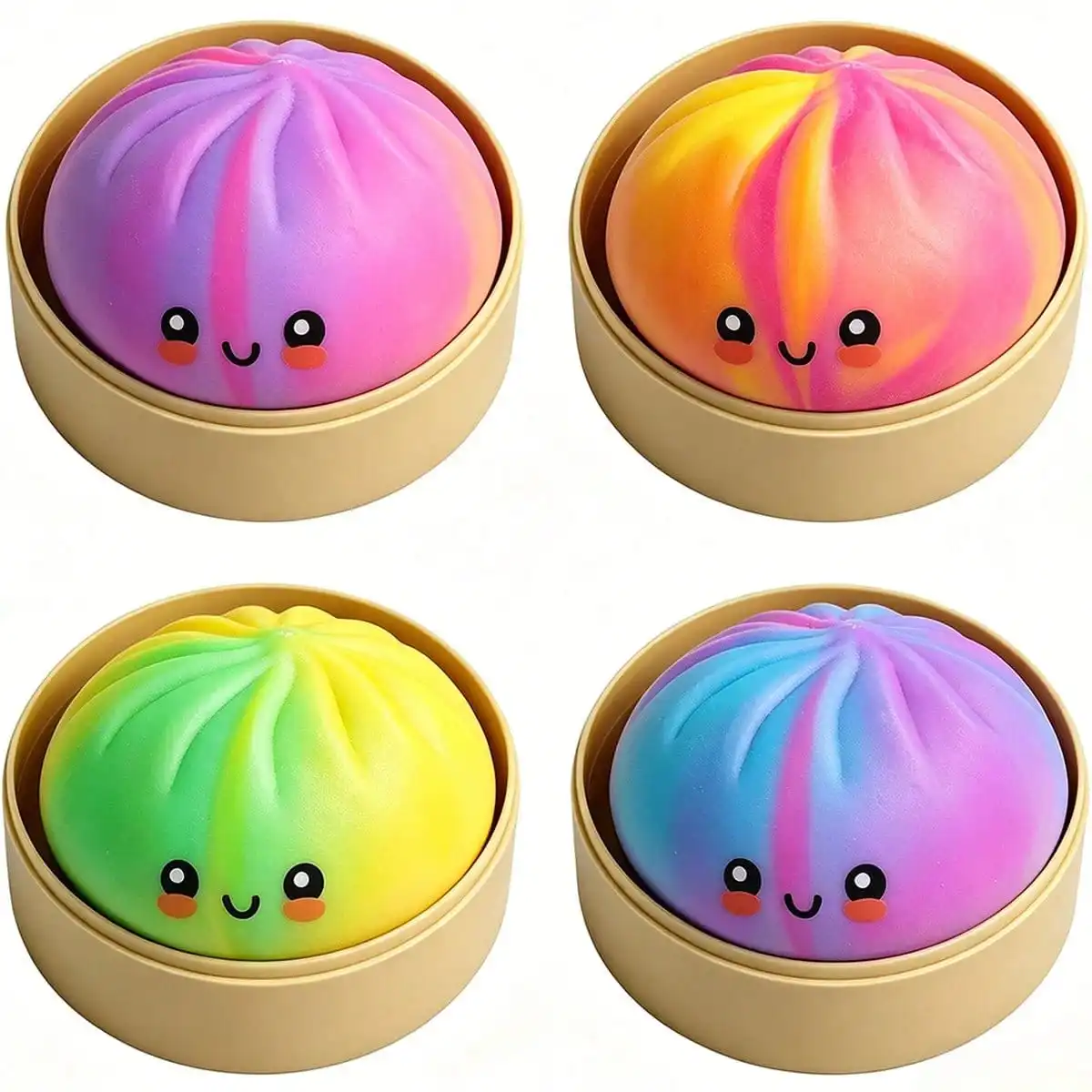 

Glitter Dumpling Squishy - Random Glitter Dumpling Box, 10 Colors Dumplings Squishy Toy, More Surprises (Random-4PCS)