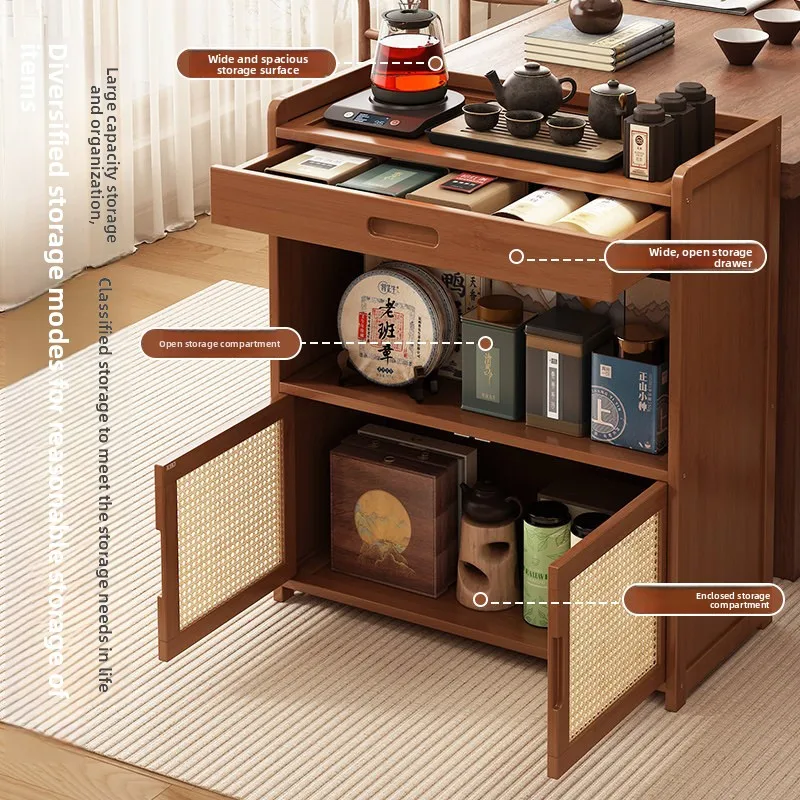 

Durable Tea rack, shelf, multi-layer storage tea set display cabinet, tea room, small Bogu rack, solid wood storage locker.