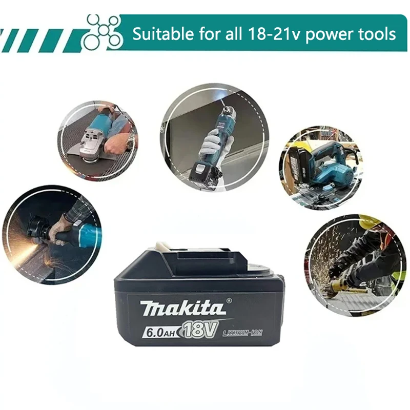 Batería recargable de iones de litio Makita, herramienta Makita, 18V, 6.0Ah