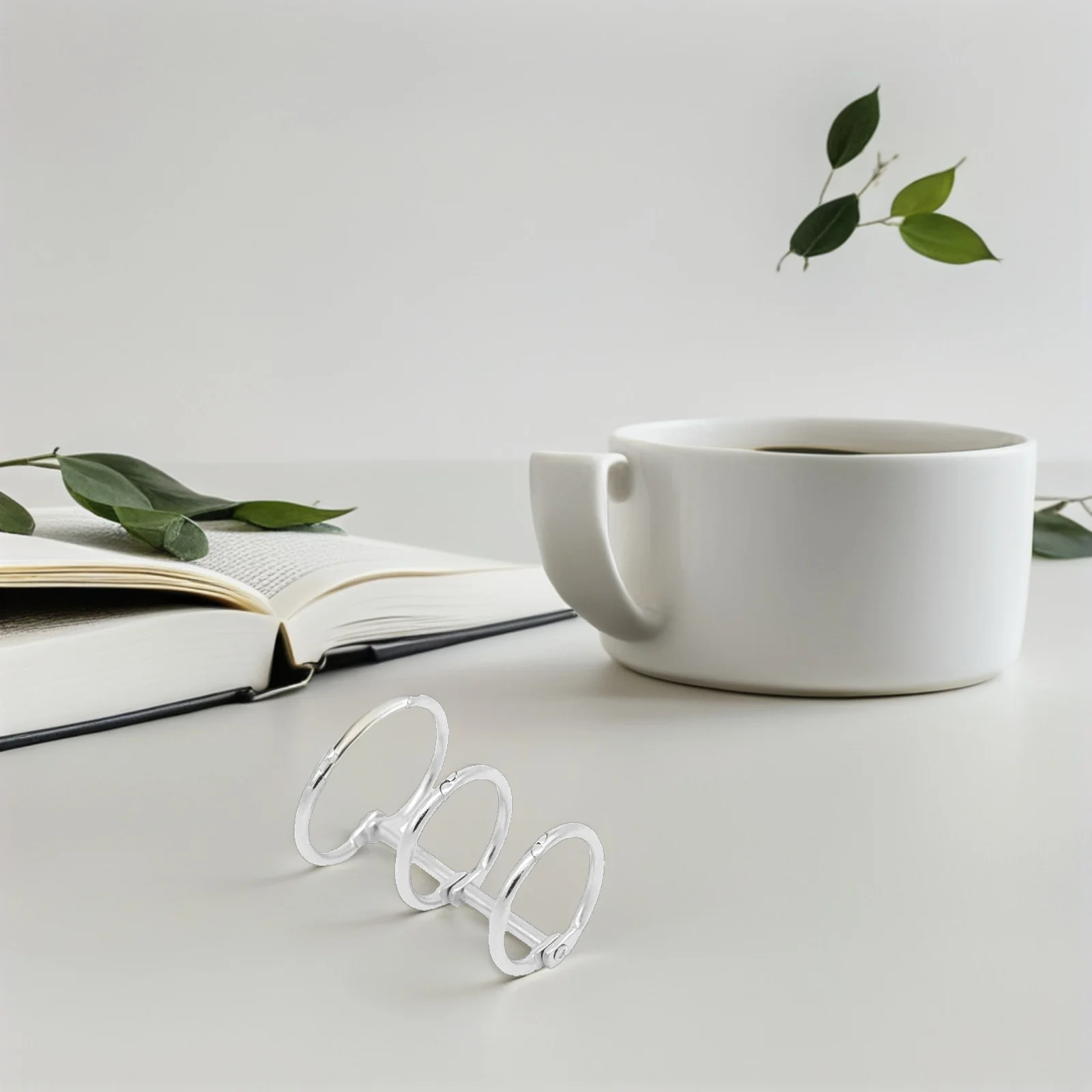 ห่วงโลหะสำหรับเข้าเล่ม 6 ชิ้น แบบสามรู สำหรับสมุดโน้ต DIY สมุดภาพ อุปกรณ์เครื่องเขียน ห่วงสำหรับจัดระเบียบเอกสารแบบถอดได้