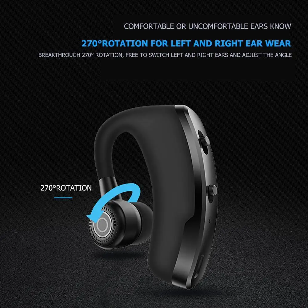 V9 Mini Headphones Sport Headset Bluetooth-compatible Headsets Hands Free Earpiece with Noise Canceling Mic for Driving