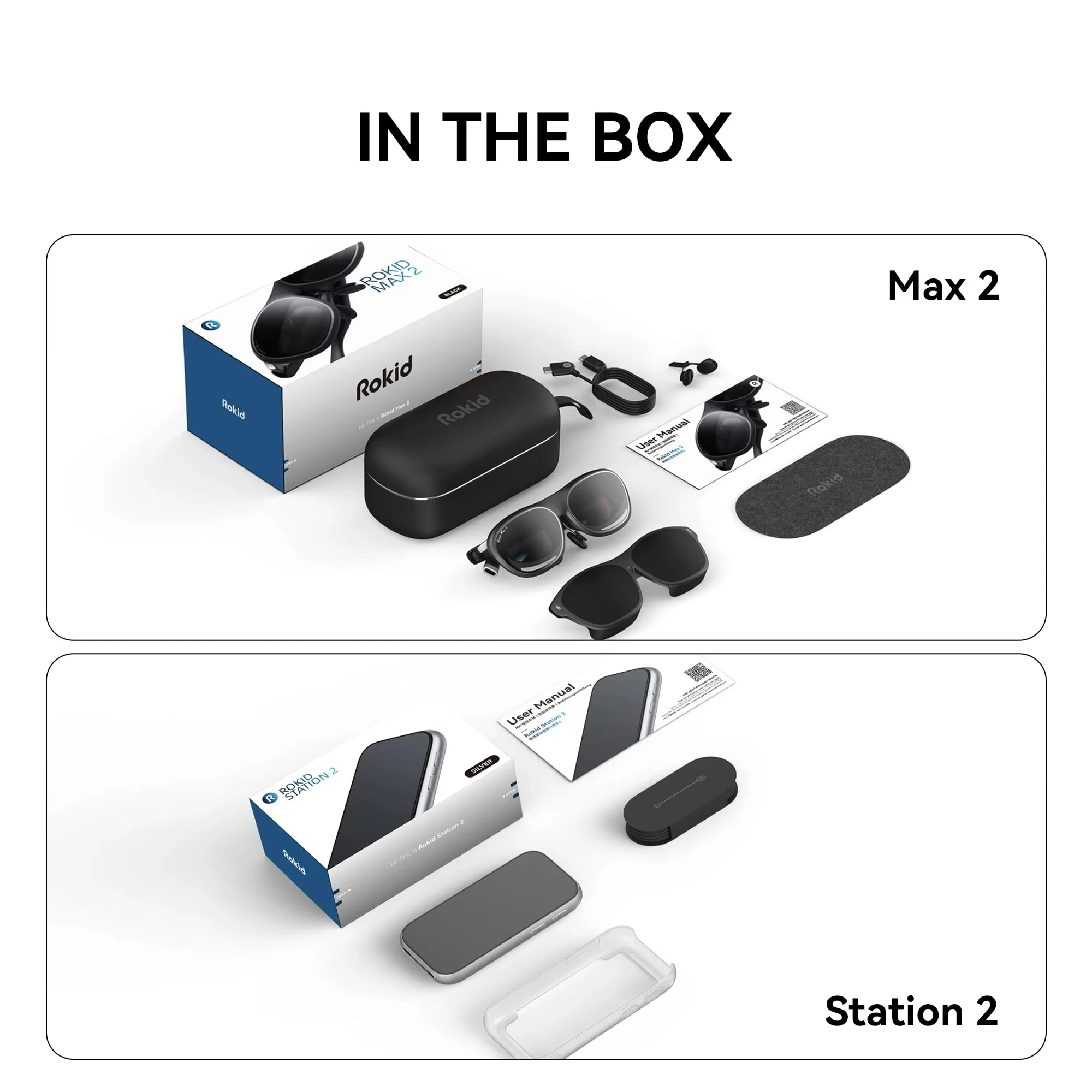 نظارات روكيد ماكس 2 سبايال AR لايت 50 ° لعبة FoV Home Viewing Realtime Trans Spatial Computing 3DoF System Gaming Portable