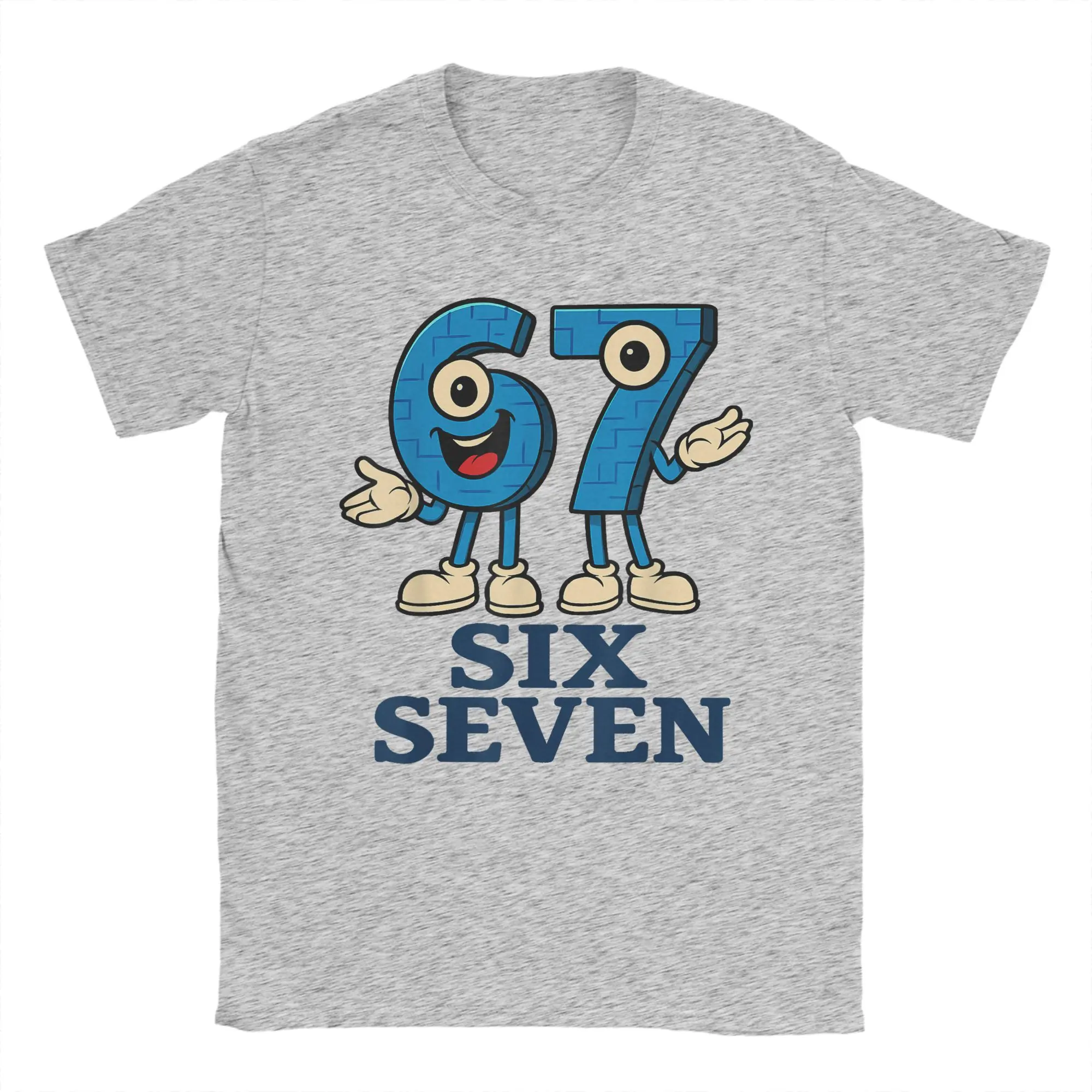 ستة سبعة تي شيرت من القطن الخالص للرجال الصيف الإيطالي Brainrot الاطفال الألعاب ميمي Y2K تي شيرت س الرقبة المتضخم تنفس #3