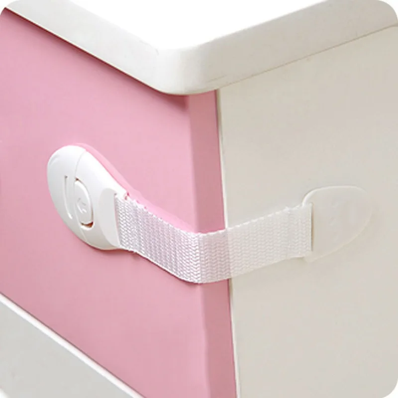 

5PCS Baby Anti-Pinch Hand Safety Protection Cloth Lock Drawer Refrigerator Cabinet Door Multi-Functional Ribbon Lock Buckle
