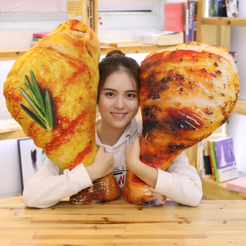 60-110CM Giant Size Real Life Food Plush Toy Chicken Chick Wing Drumstick Fried Pillow Cushion Birthday Gift