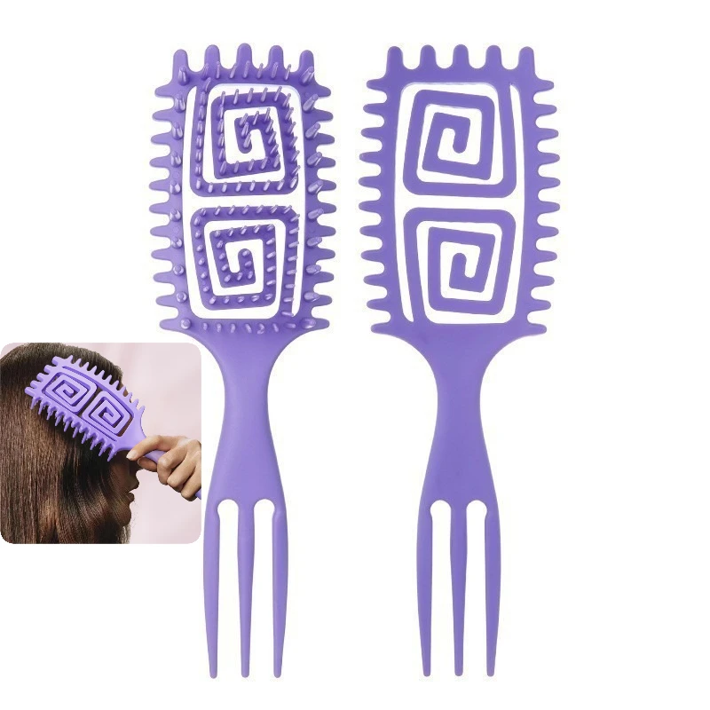 

1PC ‌Double Maze Three in One Scalp Massage Anti Knot Comb, Hard Teeth and Ventilation Hole Design, ABS Plastic Handle