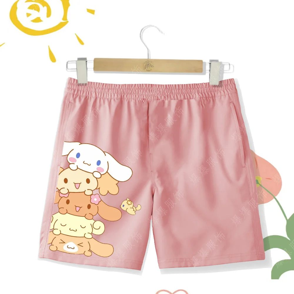 Summer girl pants cartoon cute beach shorts Speedos Quick drying sunbathing shorts Sanrio series shorts Cinnamon Dog