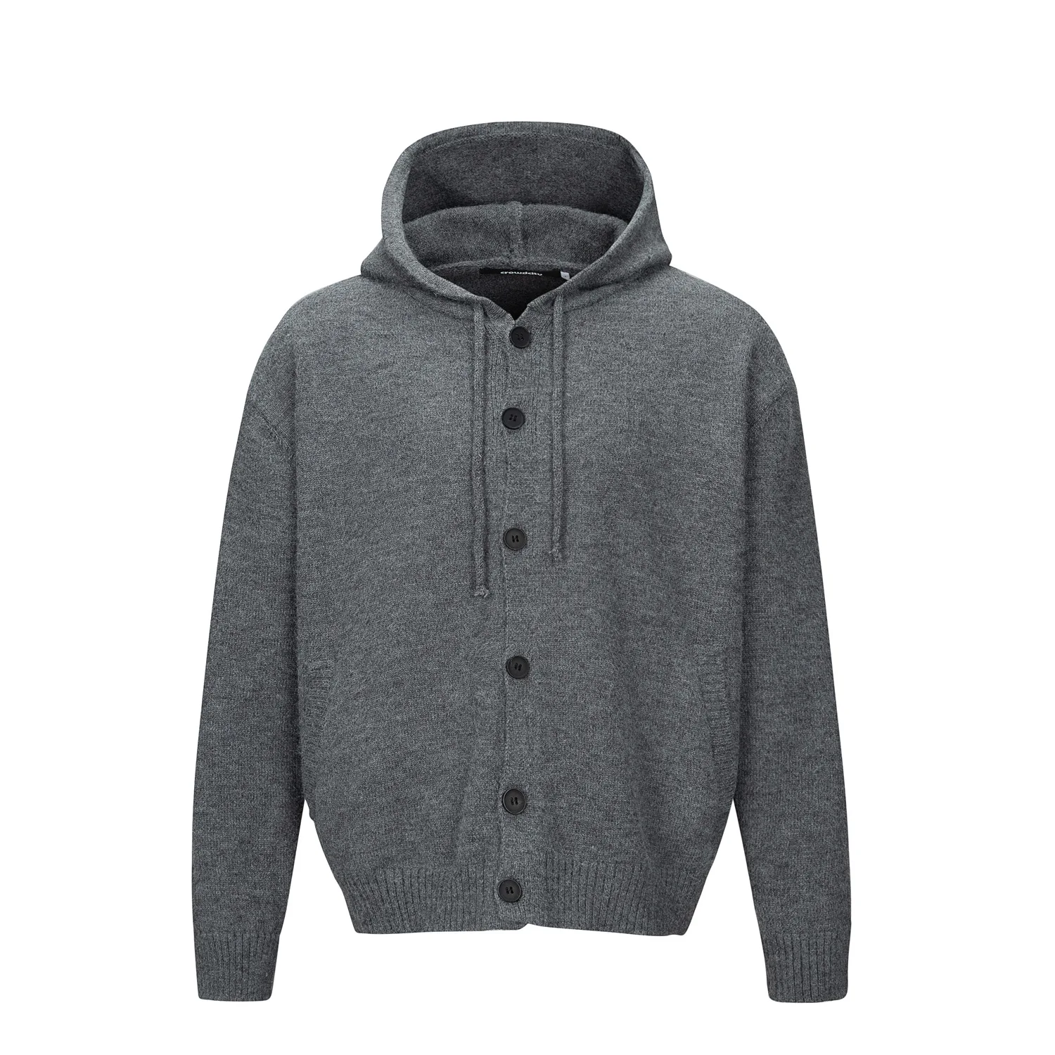 Vintage American Preppy Hooded Knit Cardigan for Men Winter Unisex Relaxed-fit Clean-fit Sweater Trendy Couple's Casual Jacket