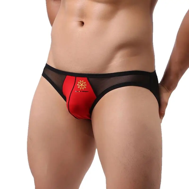 Brave Person Calzoncillos de tiro bajo de malla transparente para hombre, ropa interior con bolsa de cobertura baja, calzoncillos atrevidos Gay, calzoncillos sexis transparentes y cómodos