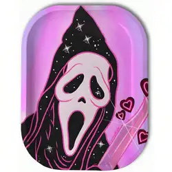 Spooky Rolling Tray Pink and Black | 180 x 140 MM Herb | Tobacco Smoke Accessories